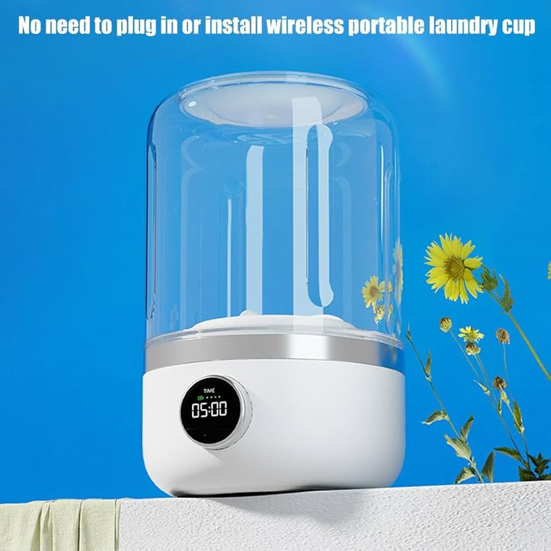 Mini Máquina de Lavar Portátil Sem Fio – Ideal para Roupas Íntimas e Meias, 1L com Função de Desidratação